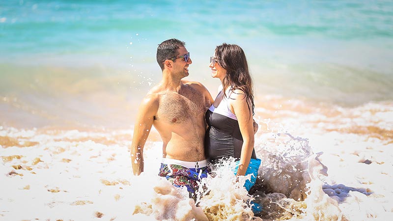American couple, Omar and Ellie honeymoon photo session at St. Regis Hotel, Nusa Dua, Bali. Ellie was 7 months pregnant...